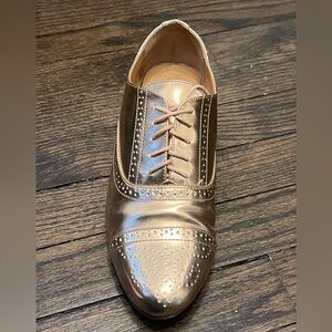 Jcrew rose gold metallic oxfords size 8.5